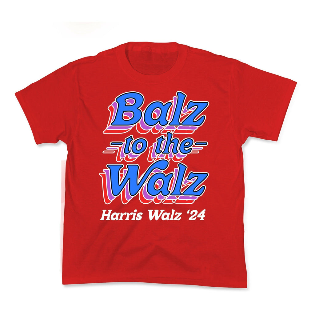 Balz to the Walz \(Harris Walz 2024\) Kids Tee Hoodie, Sweatshirt | PureTeeCo.com (Image 3)