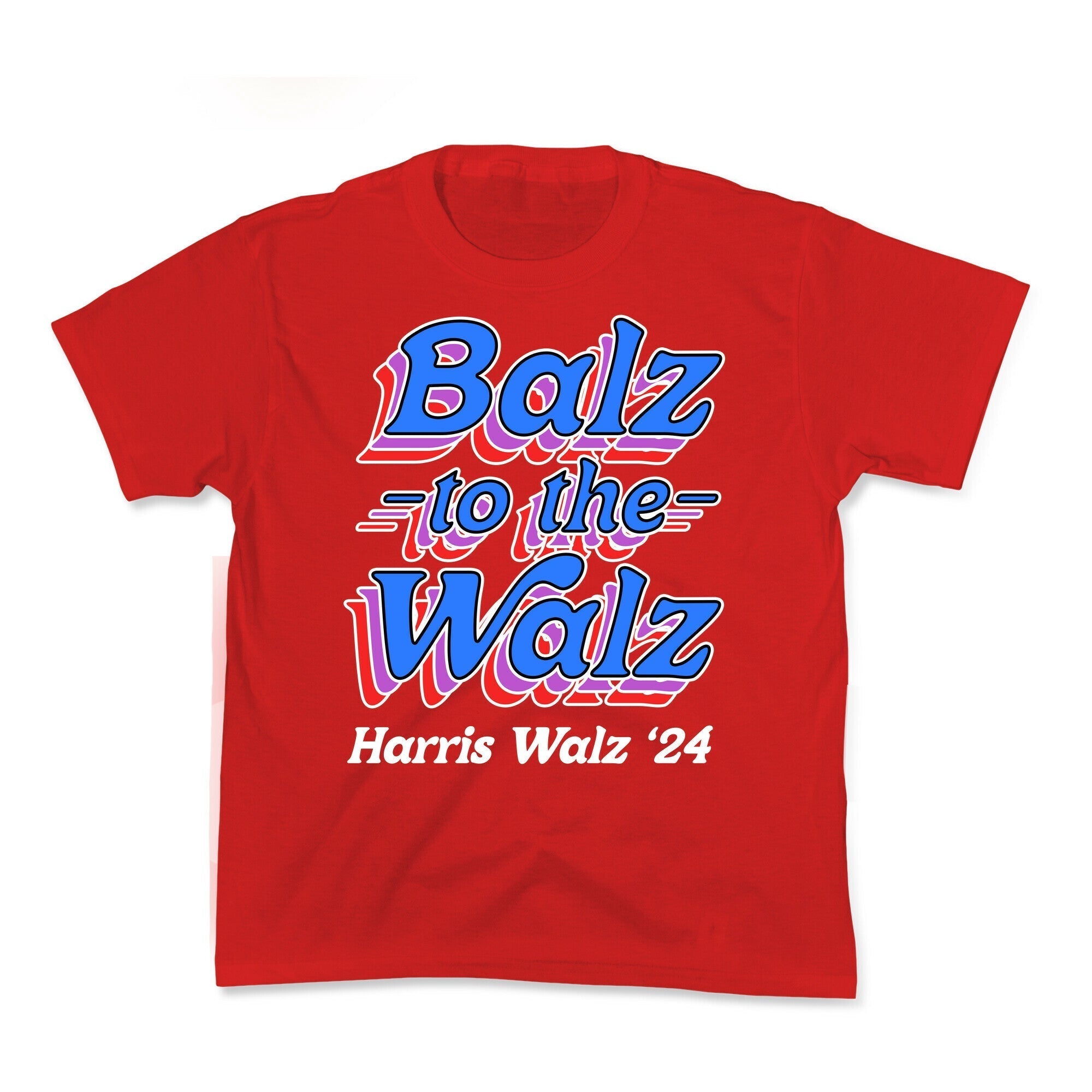 Balz to the Walz \(Harris Walz 2024\) Kids Tee Hoodie, Sweatshirt | PureTeeCo.com (Image 3)