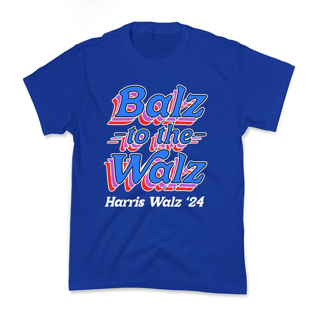 Balz to the Walz \(Harris Walz 2024\) Kids Tee Hoodie, Sweatshirt | PureTeeCo.com (Image 4)