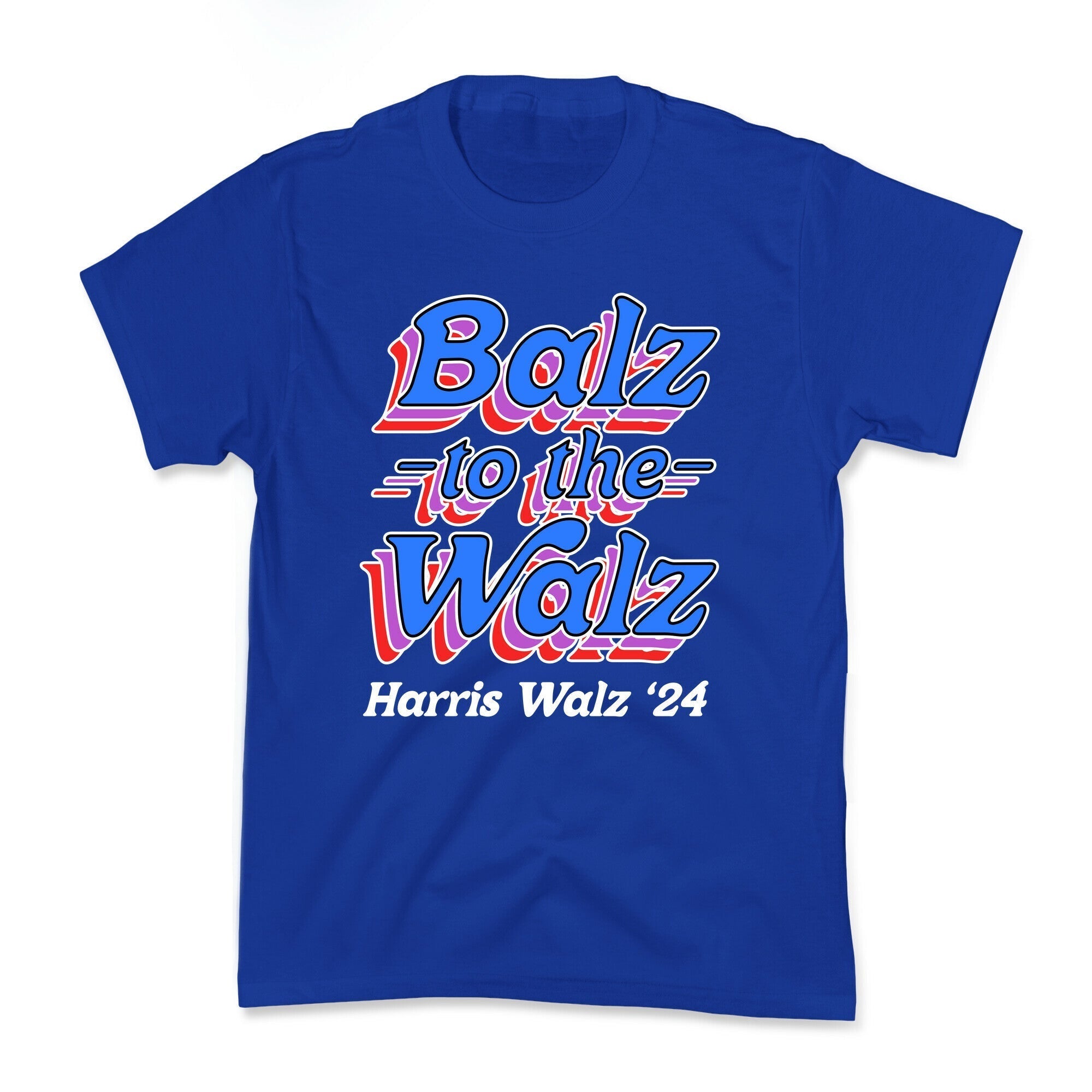 Balz to the Walz \(Harris Walz 2024\) Kids Tee Hoodie, Sweatshirt | PureTeeCo.com (Image 4)