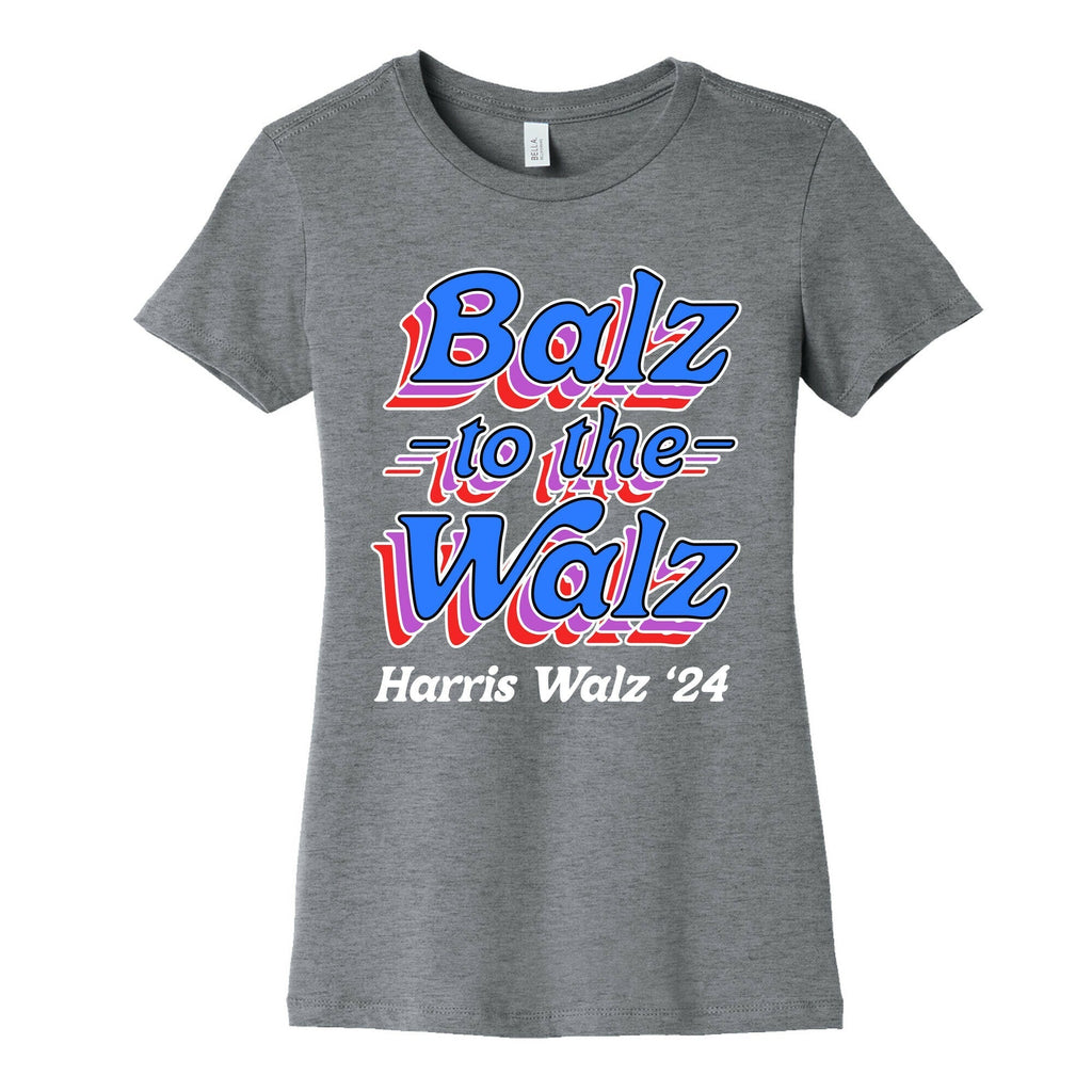 Balz to the Walz \(Harris Walz 2024\) Womens Cotton Tee Hoodie, Sweatshirt | PureTeeCo.com (Image 1)