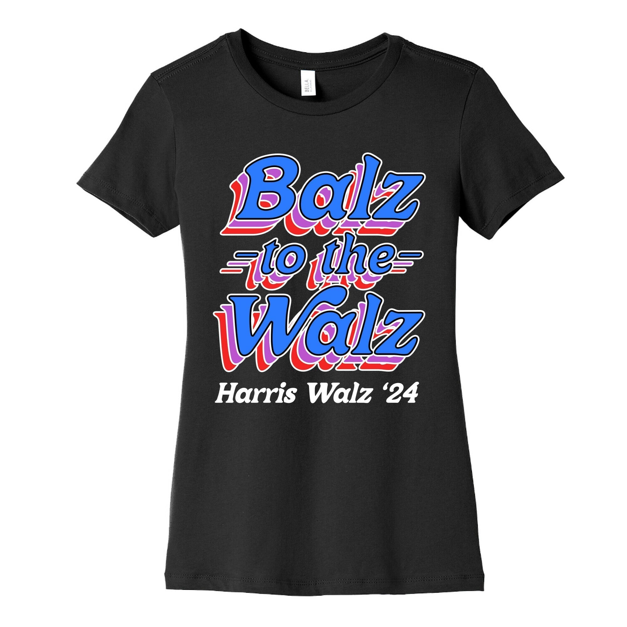 Balz to the Walz \(Harris Walz 2024\) Womens Cotton Tee Hoodie, Sweatshirt | PureTeeCo.com (Image 3)