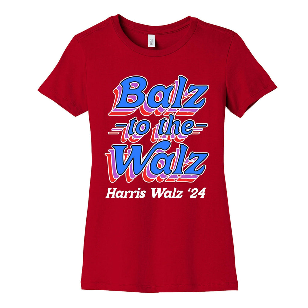 Balz to the Walz \(Harris Walz 2024\) Womens Cotton Tee Hoodie, Sweatshirt | PureTeeCo.com (Image 4)