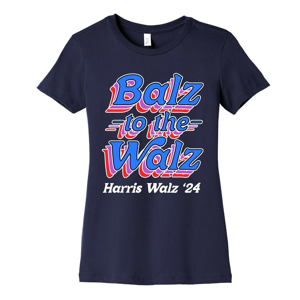 Balz to the Walz \(Harris Walz 2024\) Womens Cotton Tee Hoodie, Sweatshirt | PureTeeCo.com (Image 5)