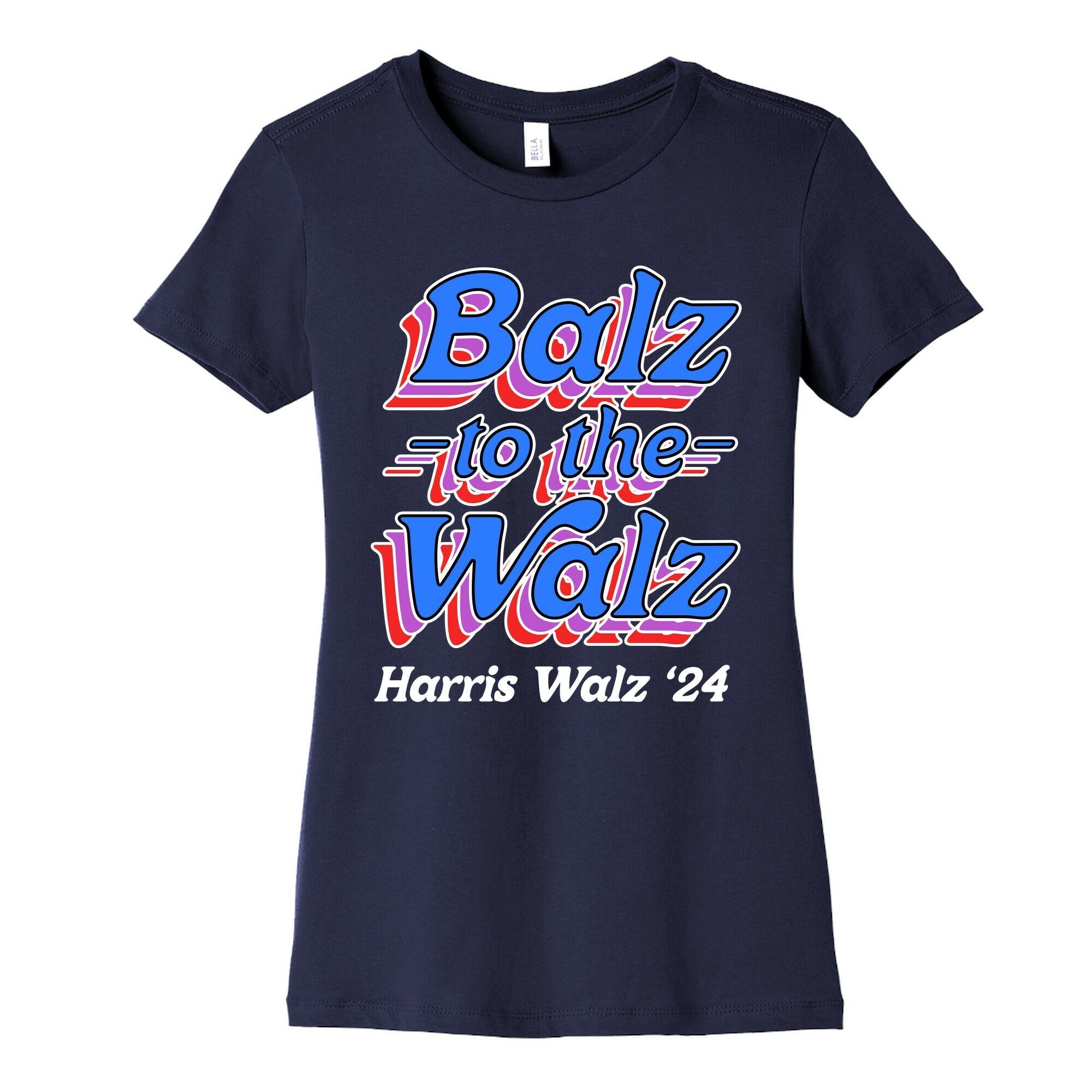 Balz to the Walz \(Harris Walz 2024\) Womens Cotton Tee Hoodie, Sweatshirt | PureTeeCo.com (Image 5)