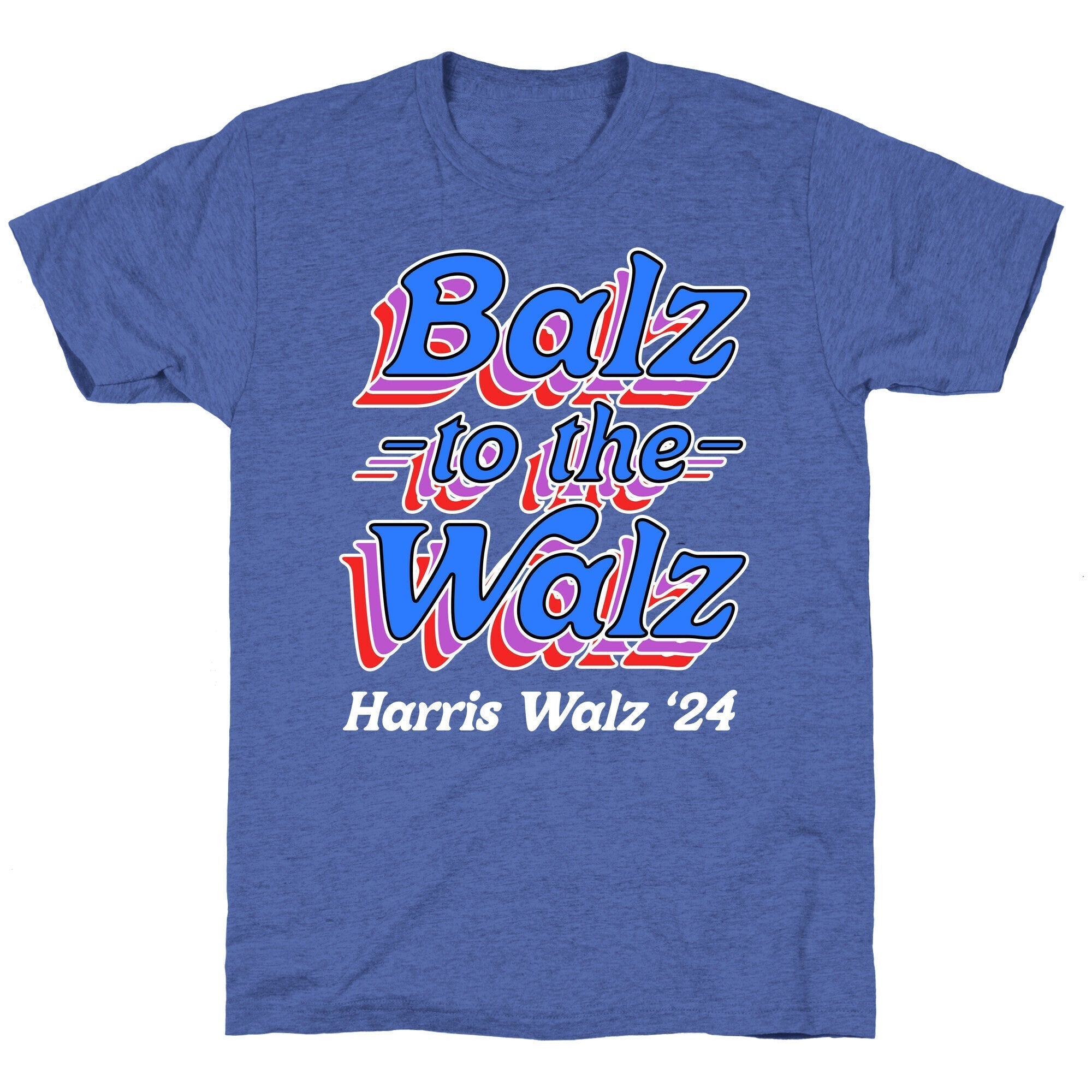 Balz to the Walz \(Harris Walz 2024\) Unisex Triblend Tee Hoodie, Sweatshirt | PureTeeCo.com (Image 4)