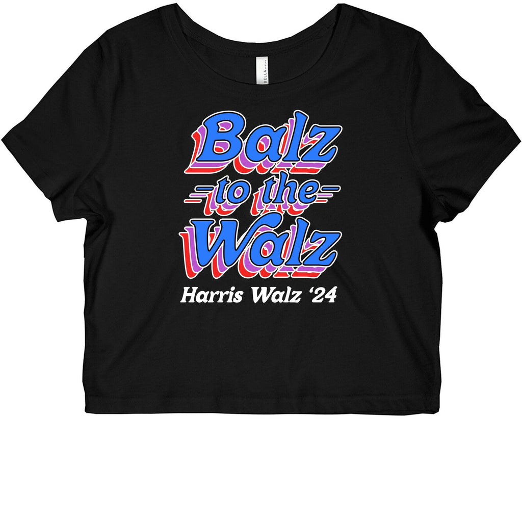 Balz to the Walz \(Harris Walz 2024\) Womens Slim Fit Triblend Tee Hoodie, Sweatshirt | PureTeeCo.com (Image 1)