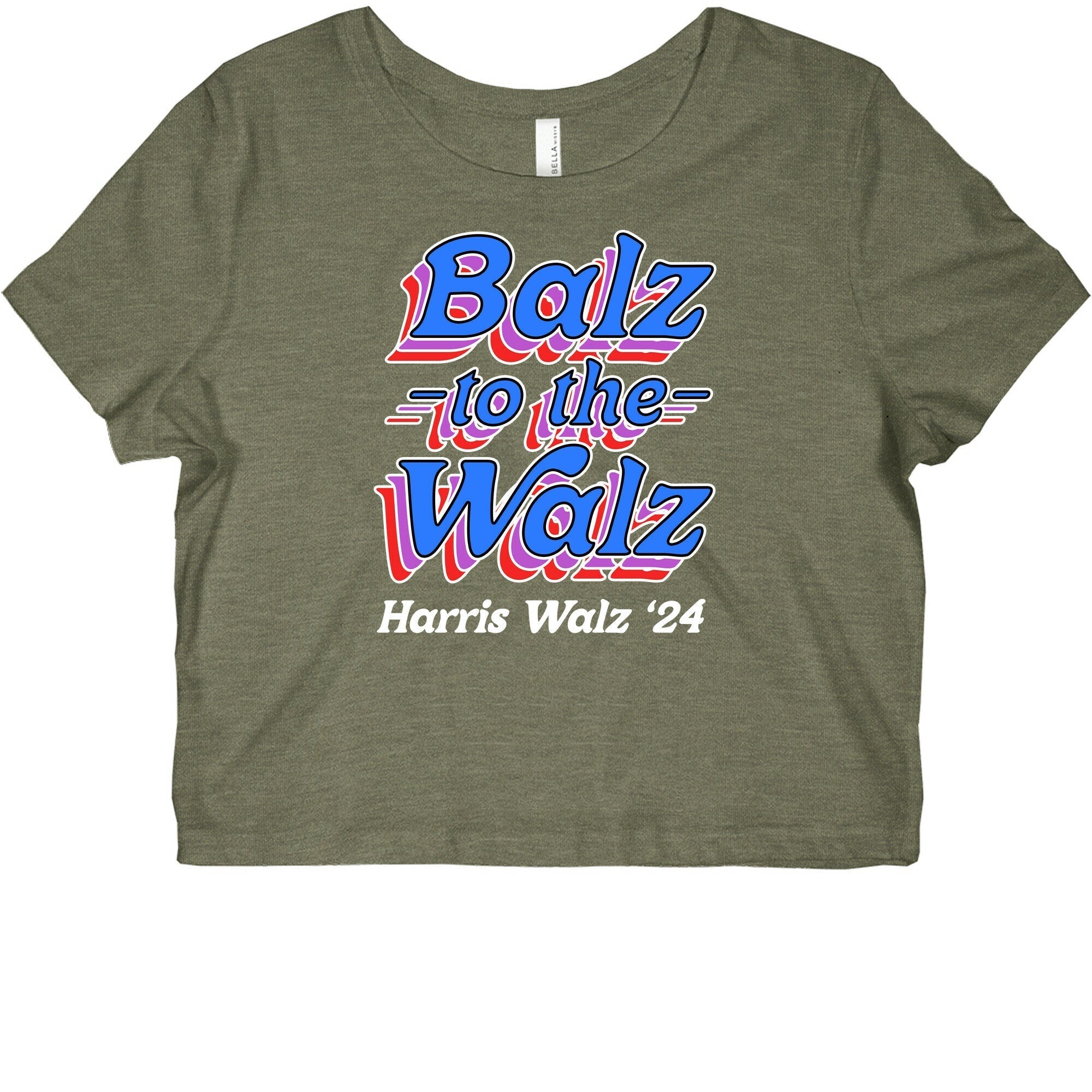 Balz to the Walz \(Harris Walz 2024\) Womens Slim Fit Triblend Tee Hoodie, Sweatshirt | PureTeeCo.com (Image 2)