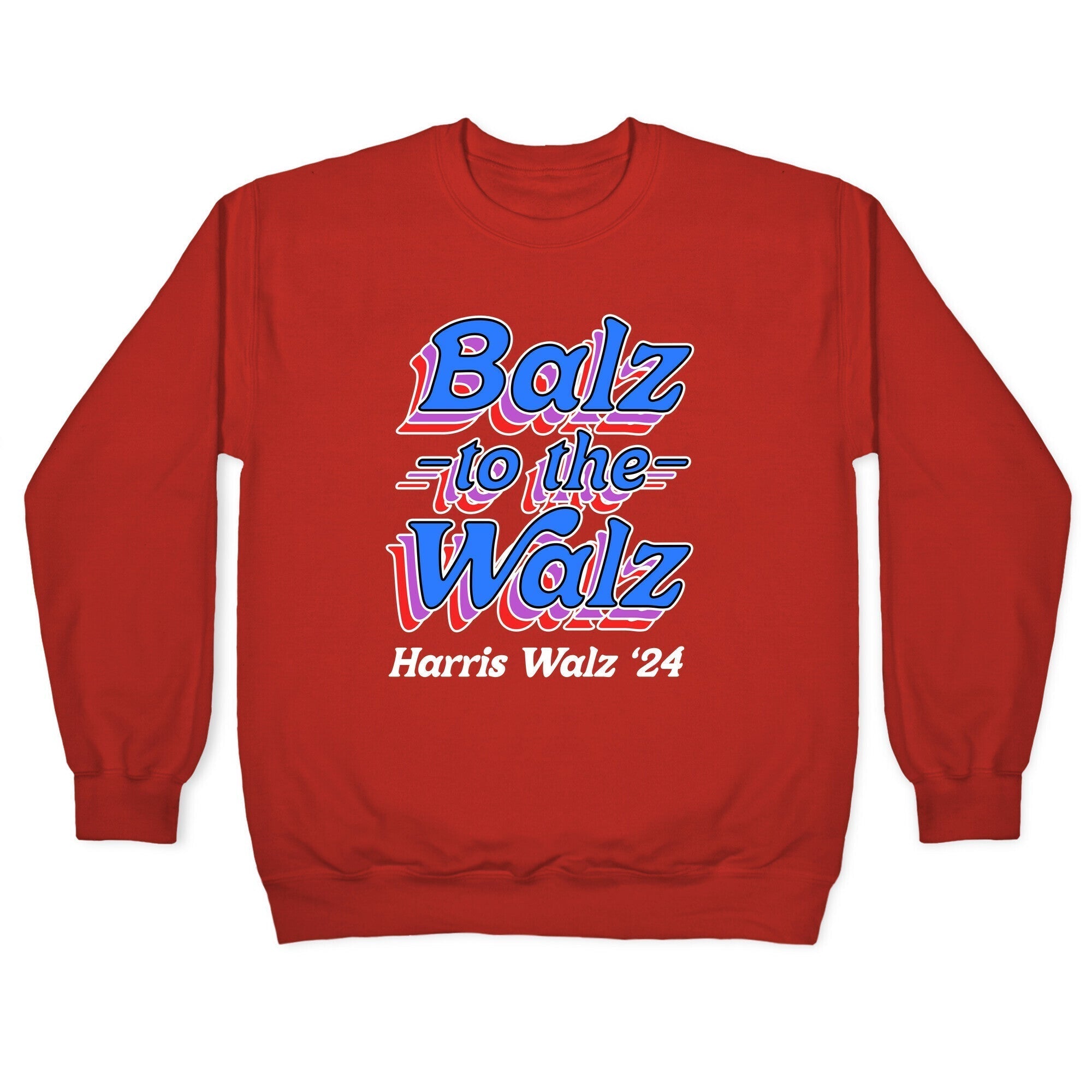 Balz to the Walz \(Harris Walz 2024\) Crewneck Sweatshirt T-Shirts, Hoodie | PureTeeCo.com (Image 4)