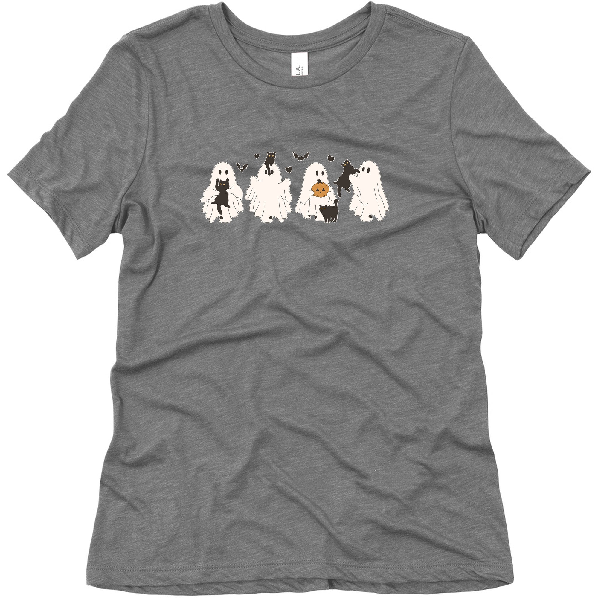 Cute Ghost Cats Womens Triblend Tee Hoodie, Sweatshirt | PureTeeCo.com (Image 4)