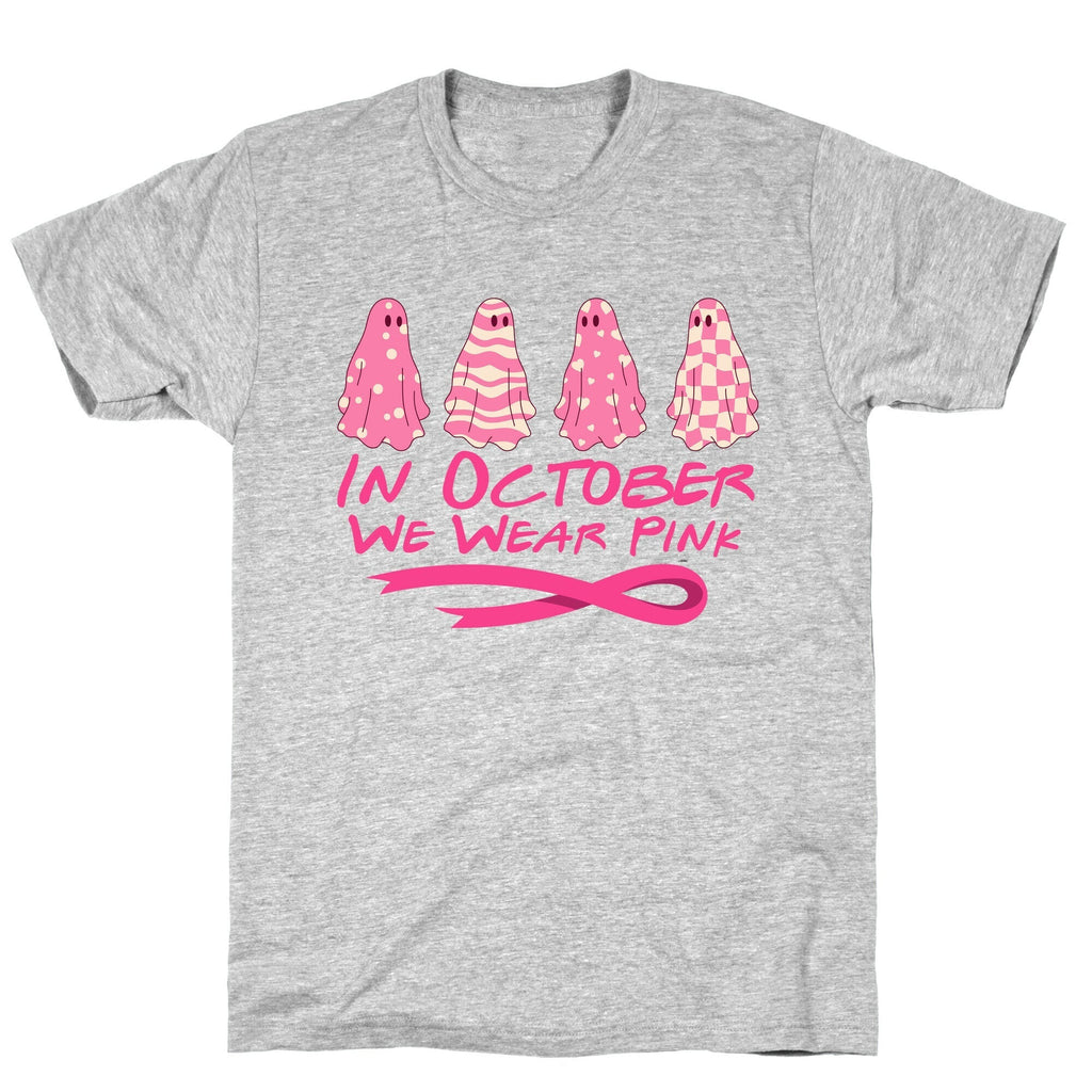 Ghost October Breast Cancer Awareness T-Shirt Hoodie, Sweatshirt | PureTeeCo.com (Image 1)