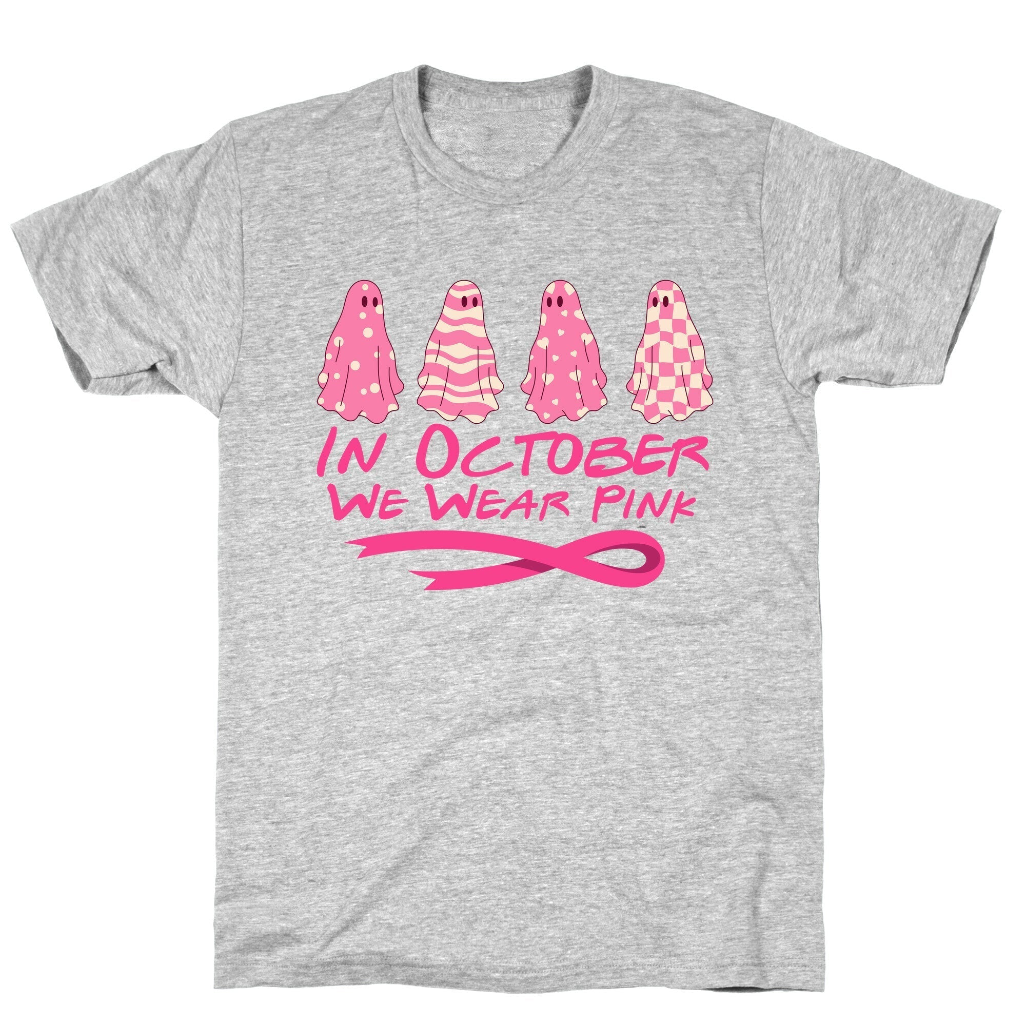 Ghost October Breast Cancer Awareness T-Shirt Hoodie, Sweatshirt | PureTeeCo.com (Image 1)