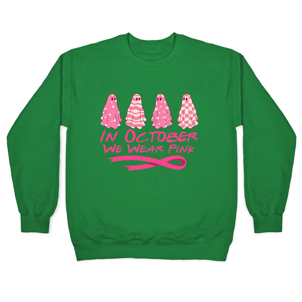 Ghost October Breast Cancer Awareness Crewneck Sweatshirt T-Shirts, Hoodie | PureTeeCo.com (Image 2)
