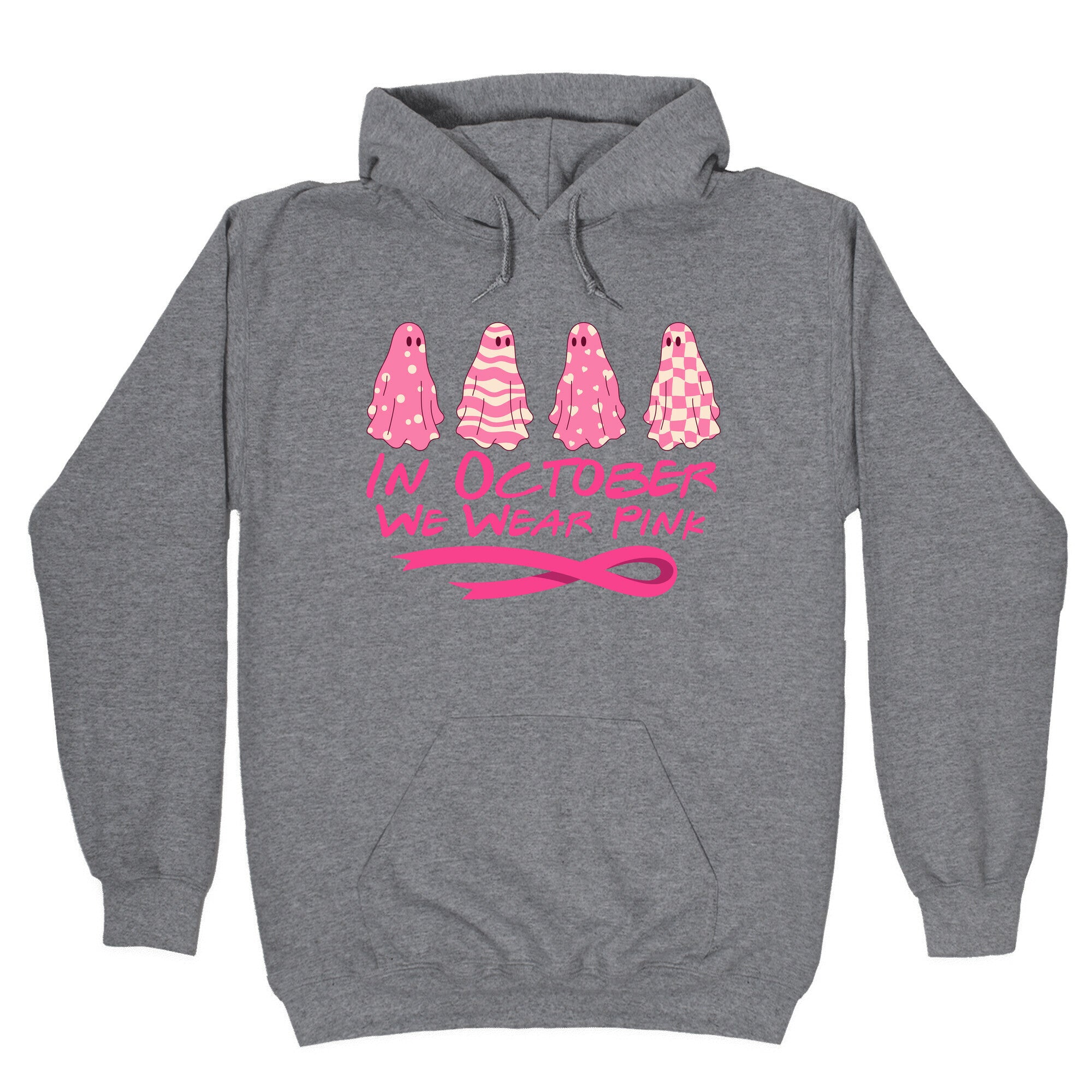 Ghost October Breast Cancer Awareness Hoodie T-Shirts, Sweatshirt | PureTeeCo.com (Image 1)