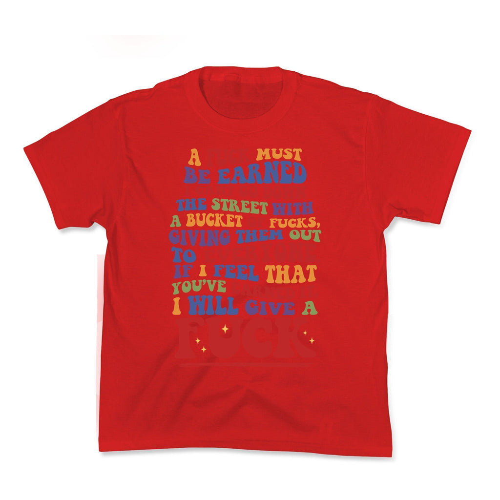 A Fuck Must Be Earned Kids Tee Hoodie, Sweatshirt | PureTeeCo.com (Image 3)