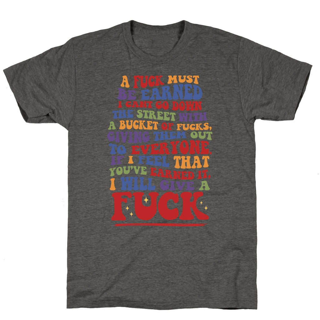 A Fuck Must Be Earned Unisex Triblend Tee Hoodie, Sweatshirt | PureTeeCo.com (Image 2)