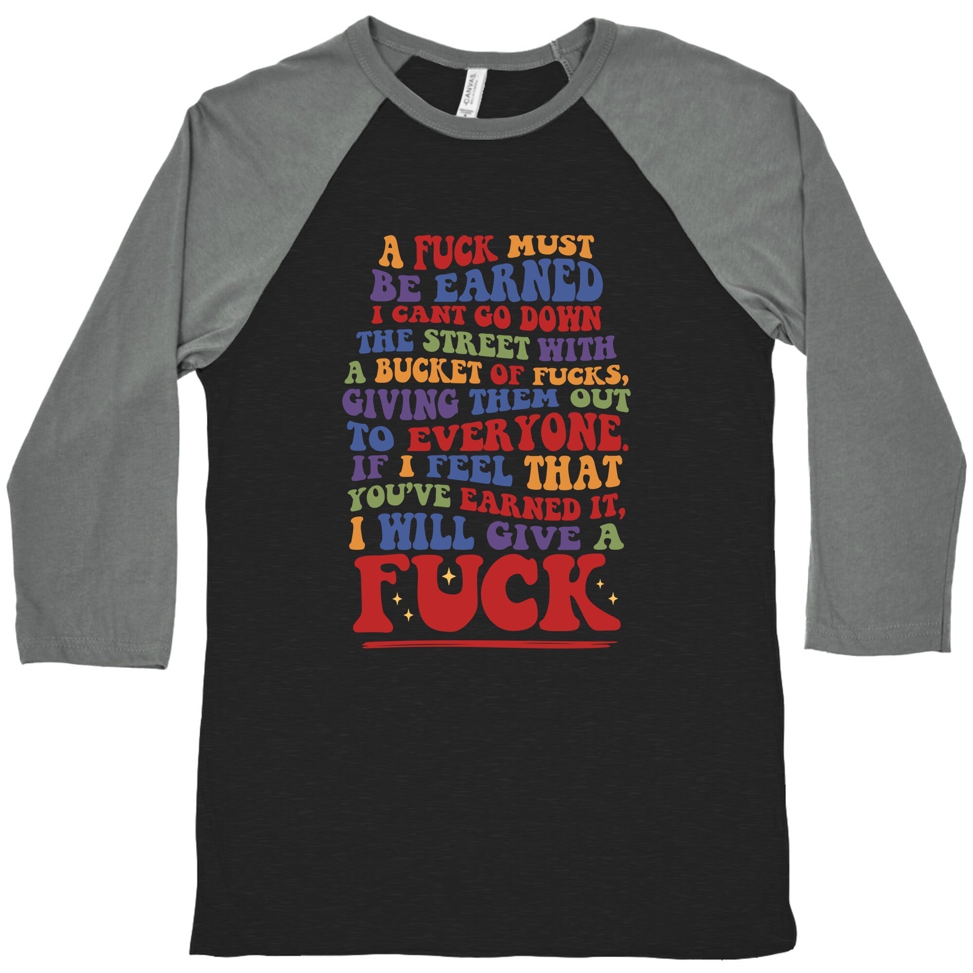 A Fuck Must Be Earned Baseball Tee Hoodie, Sweatshirt | PureTeeCo.com (Image 1)