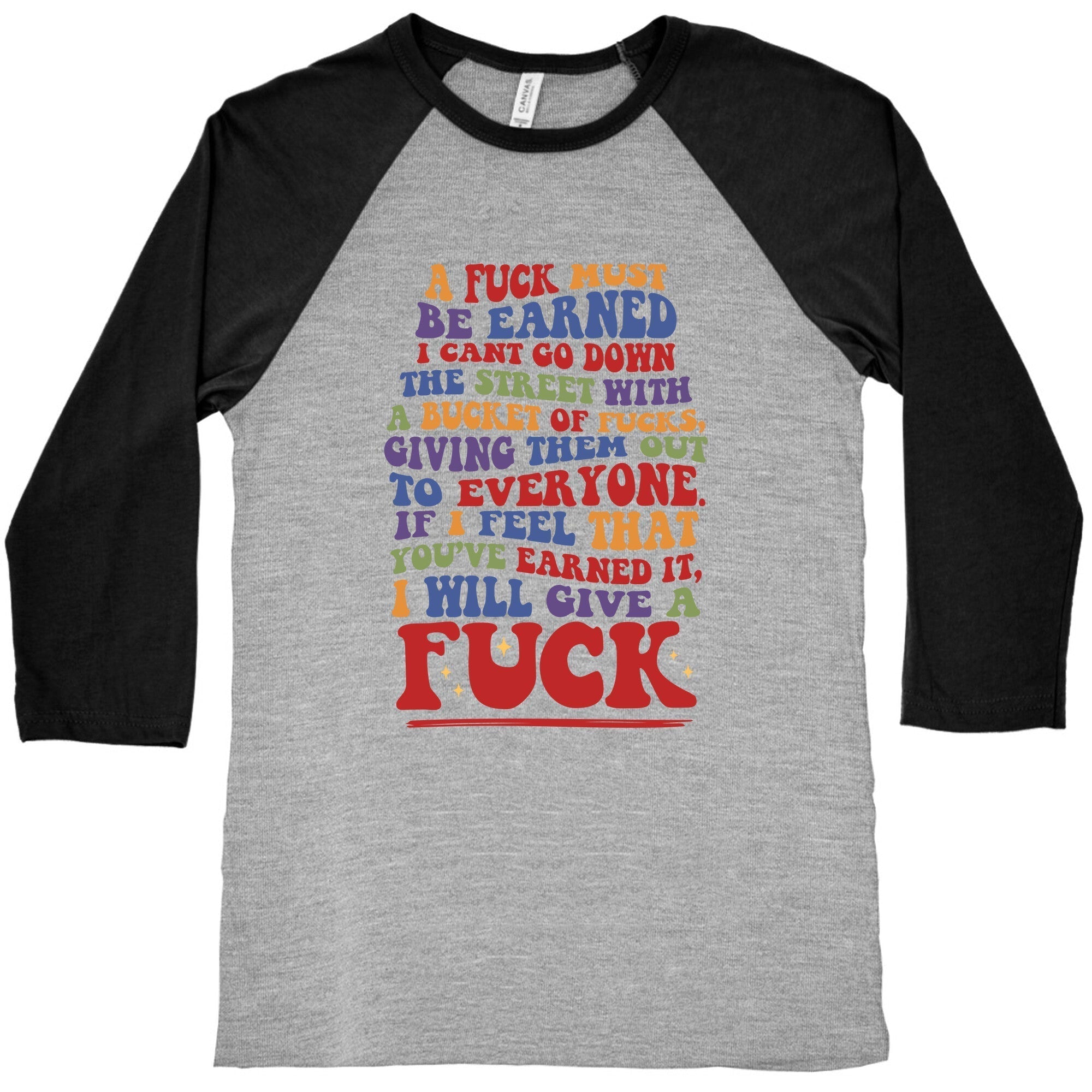A Fuck Must Be Earned Baseball Tee Hoodie, Sweatshirt | PureTeeCo.com (Image 2)