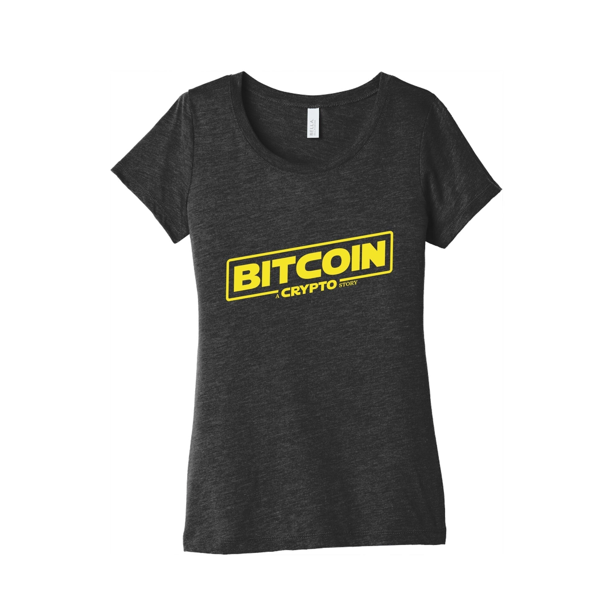 Bitcoin Crypto Womens Triblend Tee Hoodie, Sweatshirt | PureTeeCo.com (Image 1)