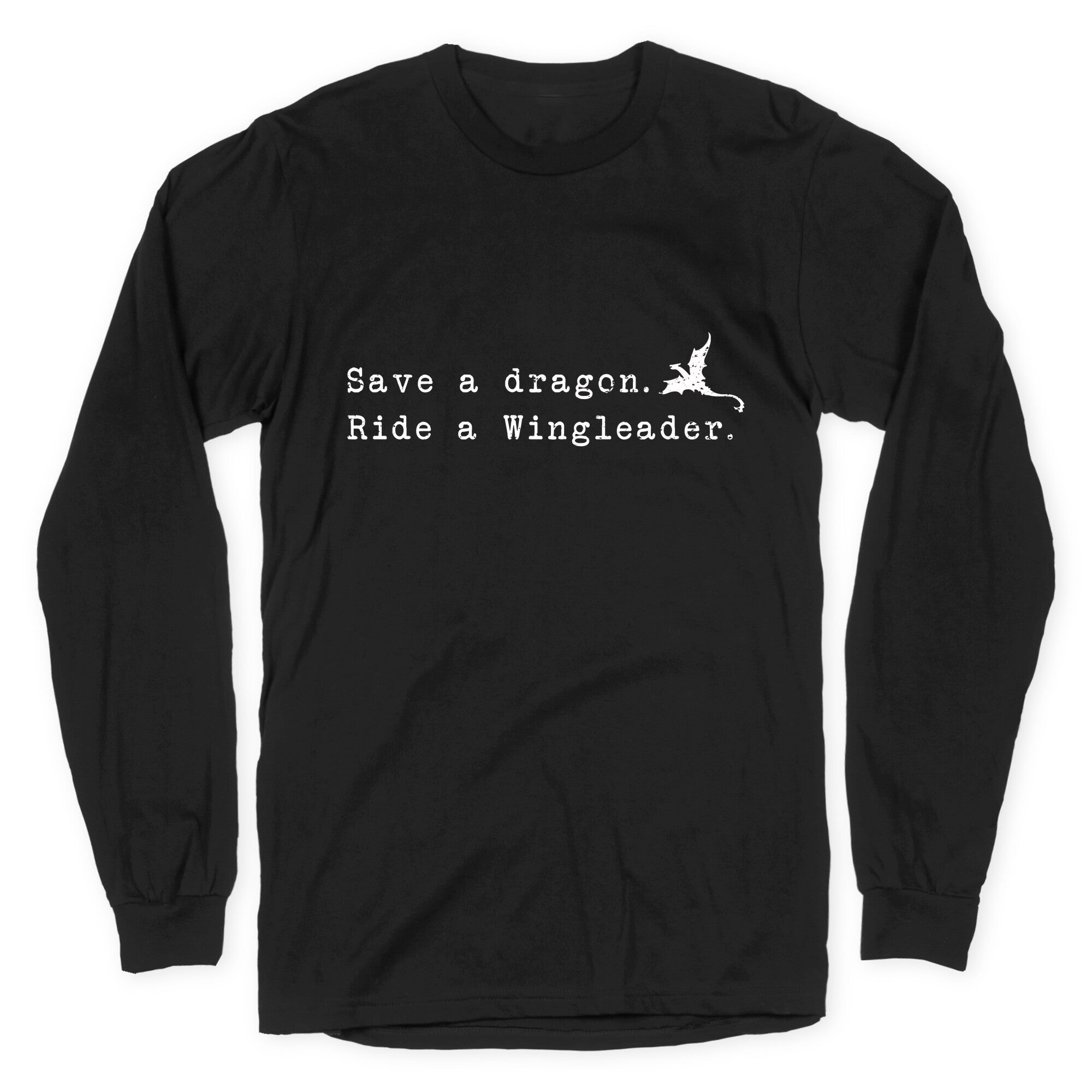 Fourth Wing Save a Dragon Longsleeve Tee Hoodie, Sweatshirt | PureTeeCo.com (Image 1)