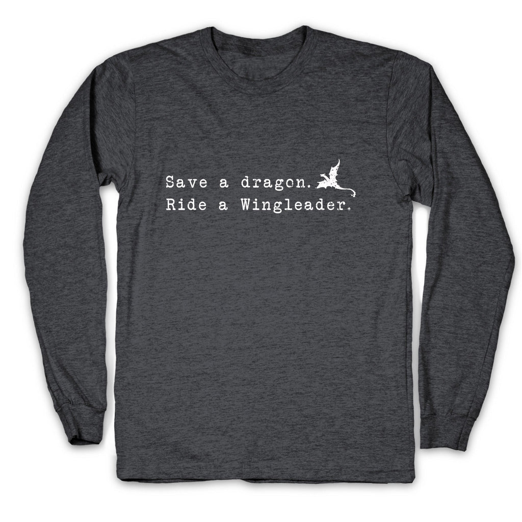 Fourth Wing Save a Dragon Longsleeve Tee Hoodie, Sweatshirt | PureTeeCo.com (Image 2)