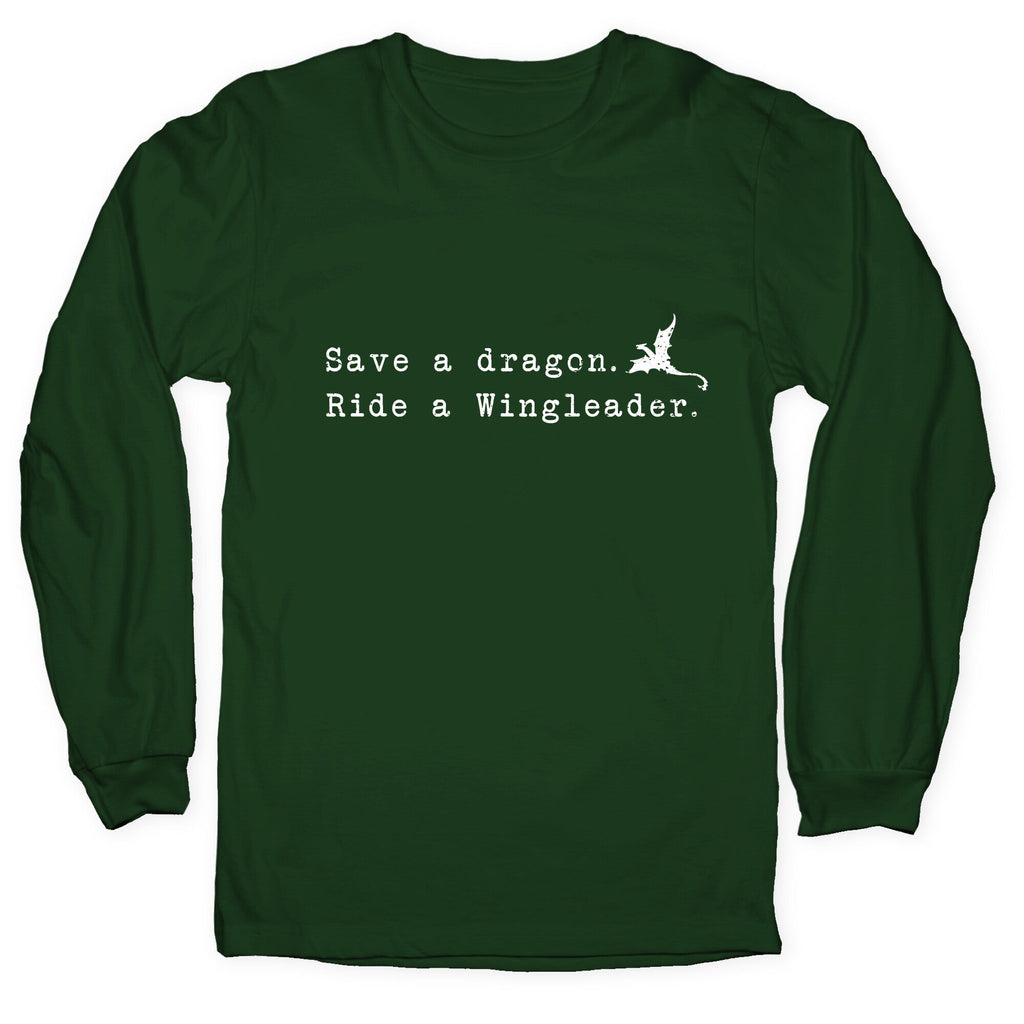 Fourth Wing Save a Dragon Longsleeve Tee Hoodie, Sweatshirt | PureTeeCo.com (Image 3)