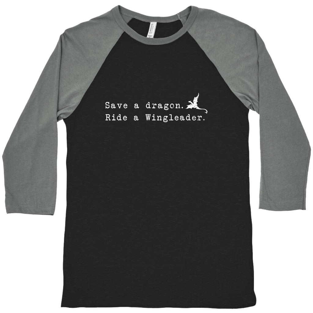 Fourth Wing Save a Dragon Baseball Tee Hoodie, Sweatshirt | PureTeeCo.com (Image 1)