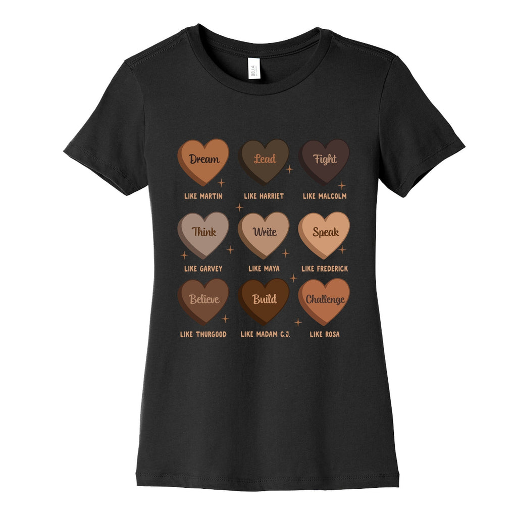 Celebrating Black History Leaders Womens Cotton Tee Hoodie, Sweatshirt | PureTeeCo.com (Image 3)