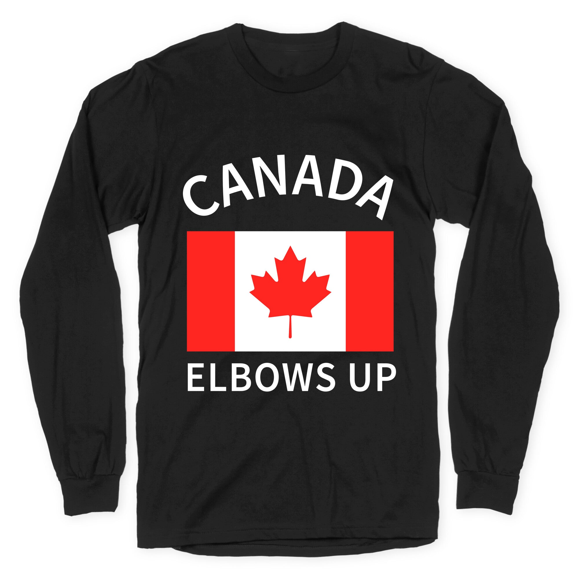 Elbows Up Canada Longsleeve Tee Hoodie, Sweatshirt | PureTeeCo.com (Image 1)