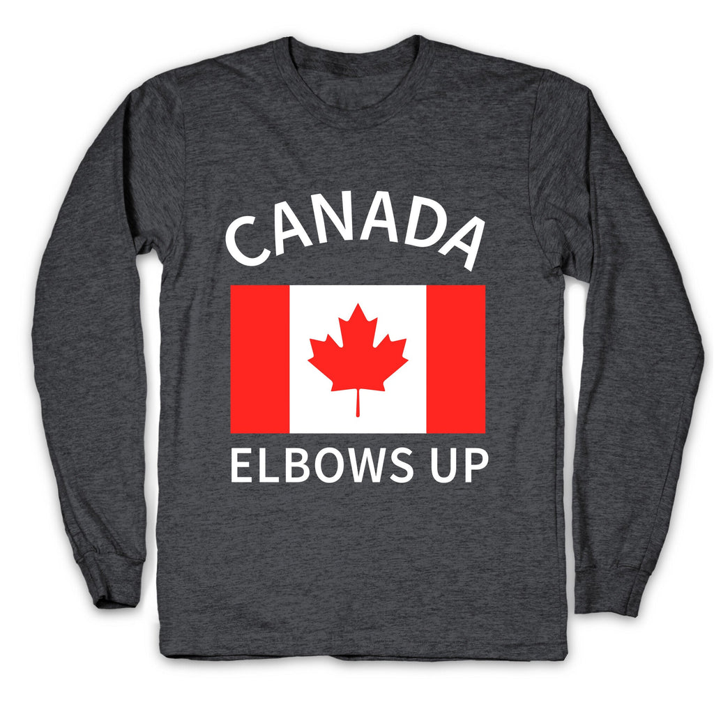 Elbows Up Canada Longsleeve Tee Hoodie, Sweatshirt | PureTeeCo.com (Image 2)