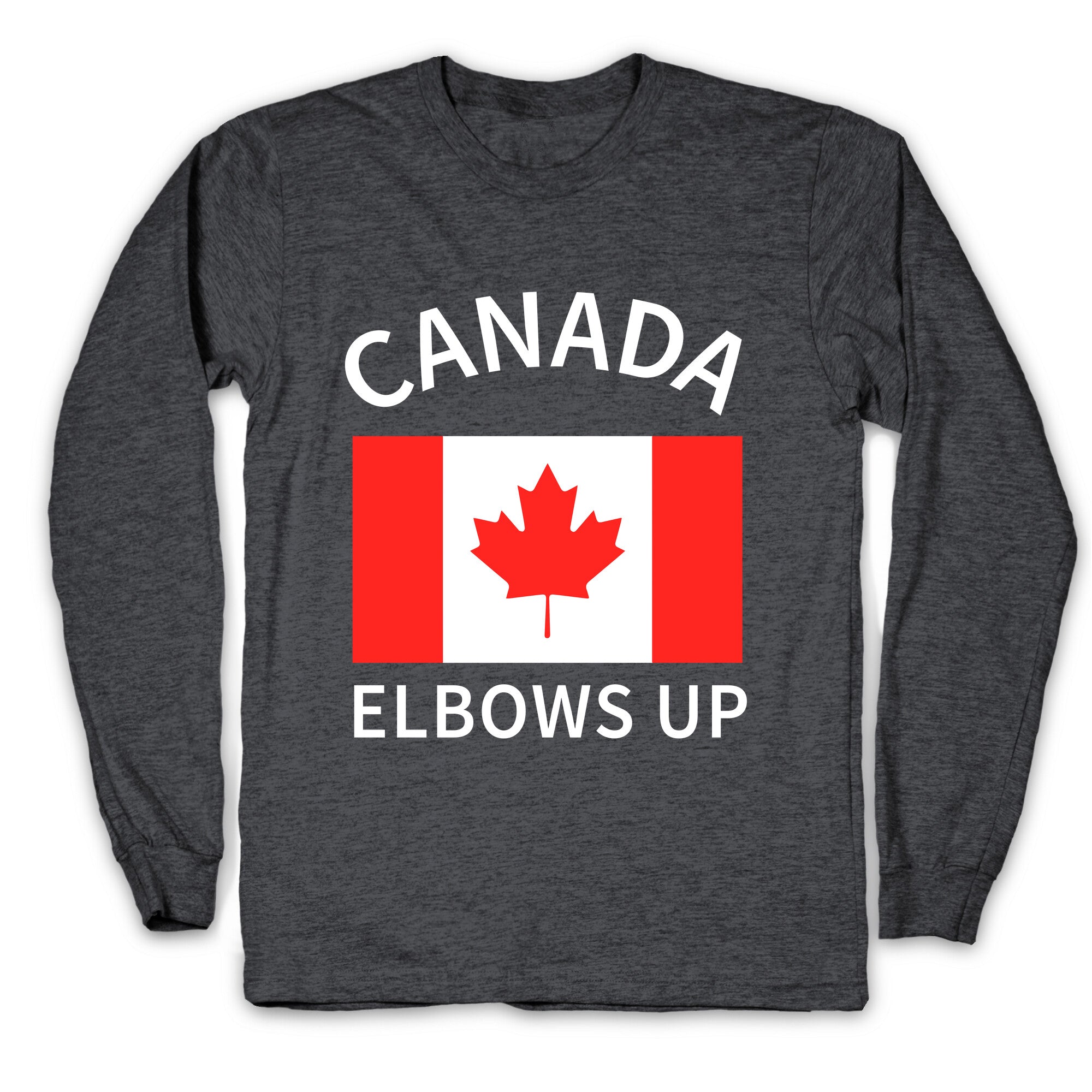 Elbows Up Canada Longsleeve Tee Hoodie, Sweatshirt | PureTeeCo.com (Image 2)