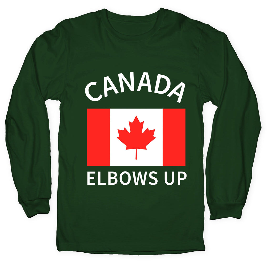 Elbows Up Canada Longsleeve Tee Hoodie, Sweatshirt | PureTeeCo.com (Image 3)