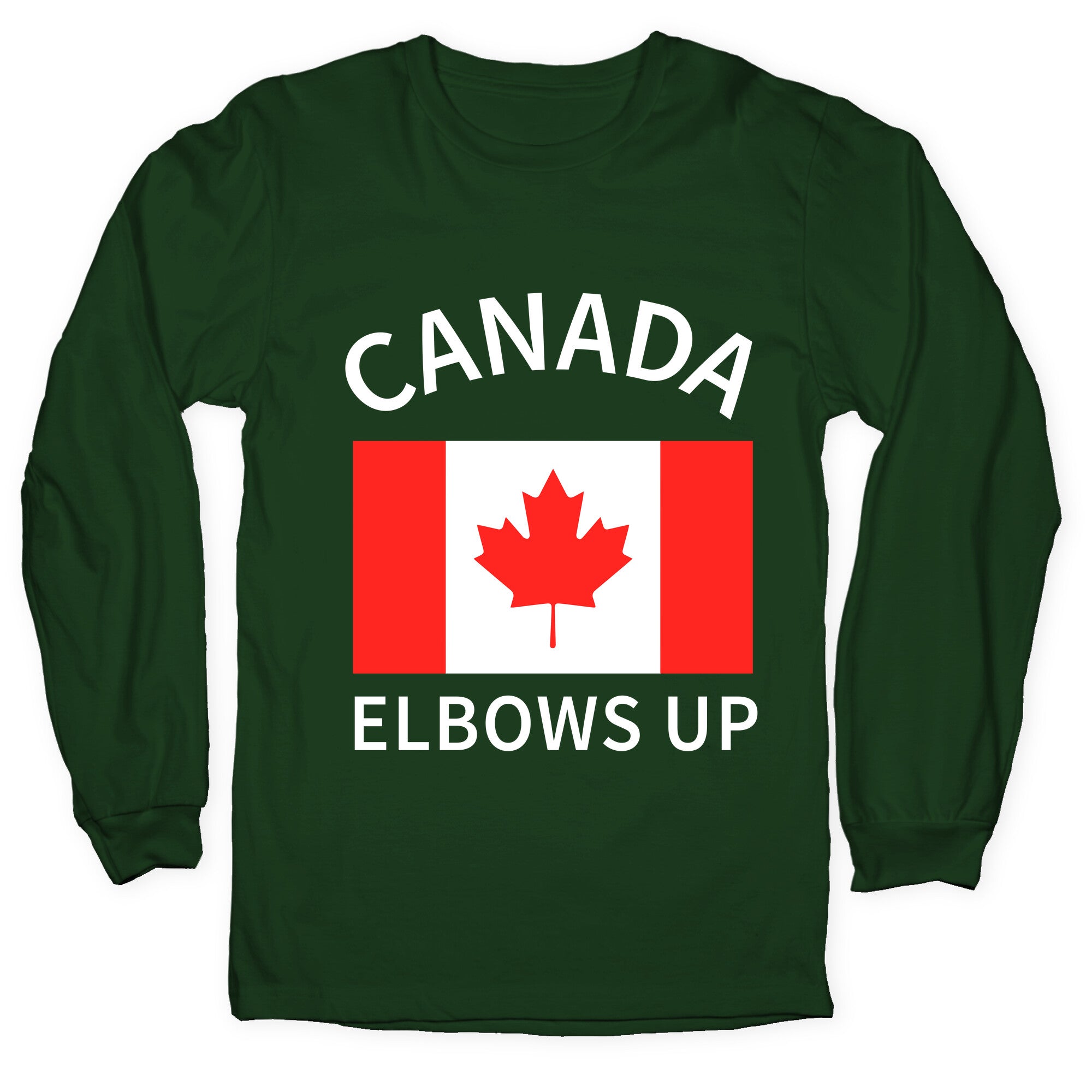 Elbows Up Canada Longsleeve Tee Hoodie, Sweatshirt | PureTeeCo.com (Image 3)
