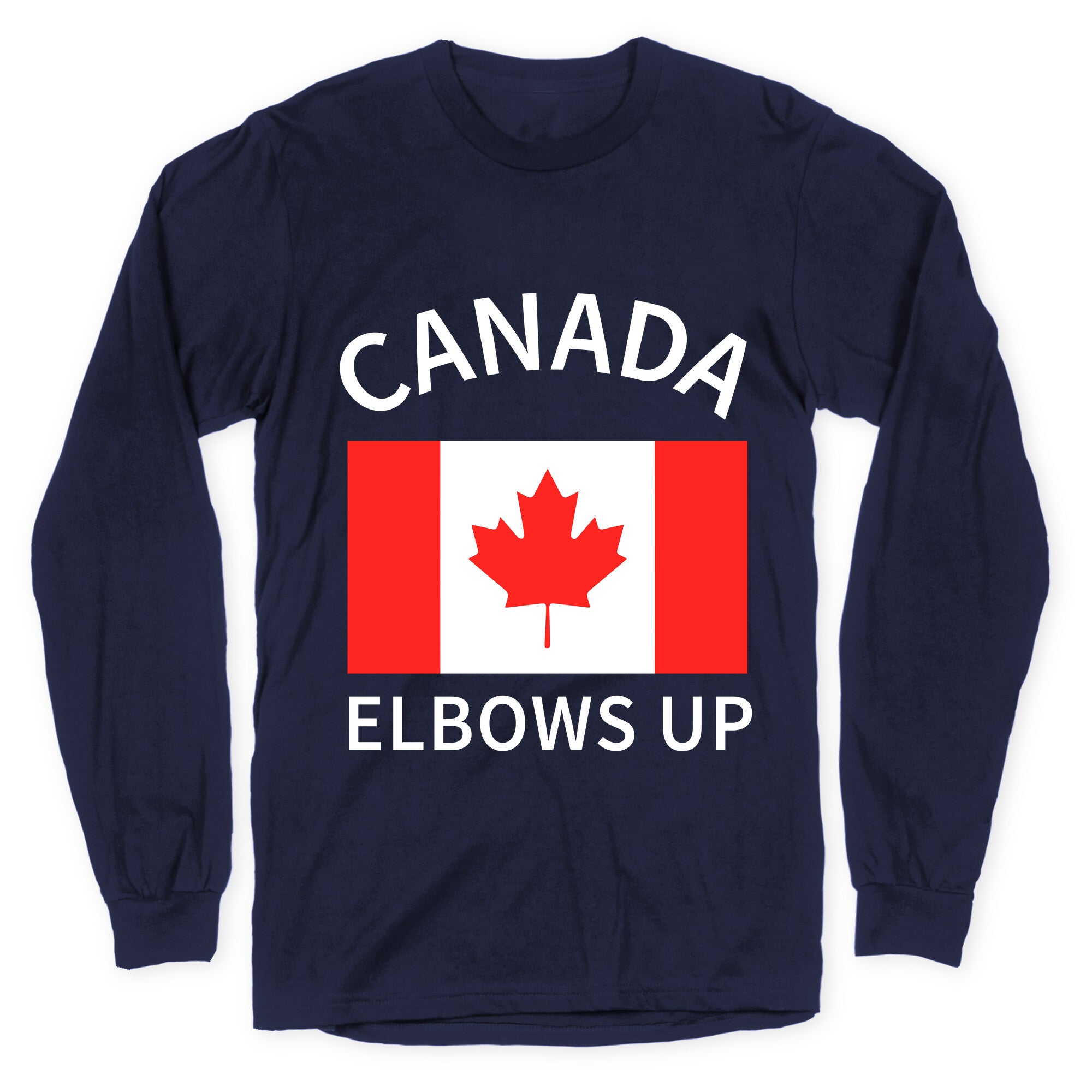 Elbows Up Canada Longsleeve Tee Hoodie, Sweatshirt | PureTeeCo.com (Image 4)