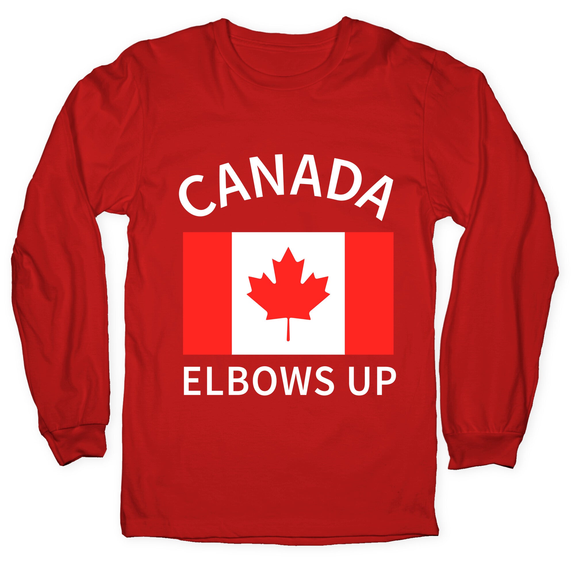 Elbows Up Canada Longsleeve Tee Hoodie, Sweatshirt | PureTeeCo.com (Image 5)