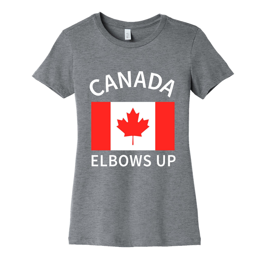 Elbows Up Canada Womens Cotton Tee Hoodie, Sweatshirt | PureTeeCo.com (Image 1)