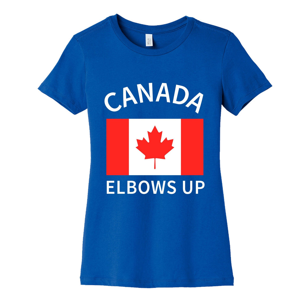 Elbows Up Canada Womens Cotton Tee Hoodie, Sweatshirt | PureTeeCo.com (Image 2)