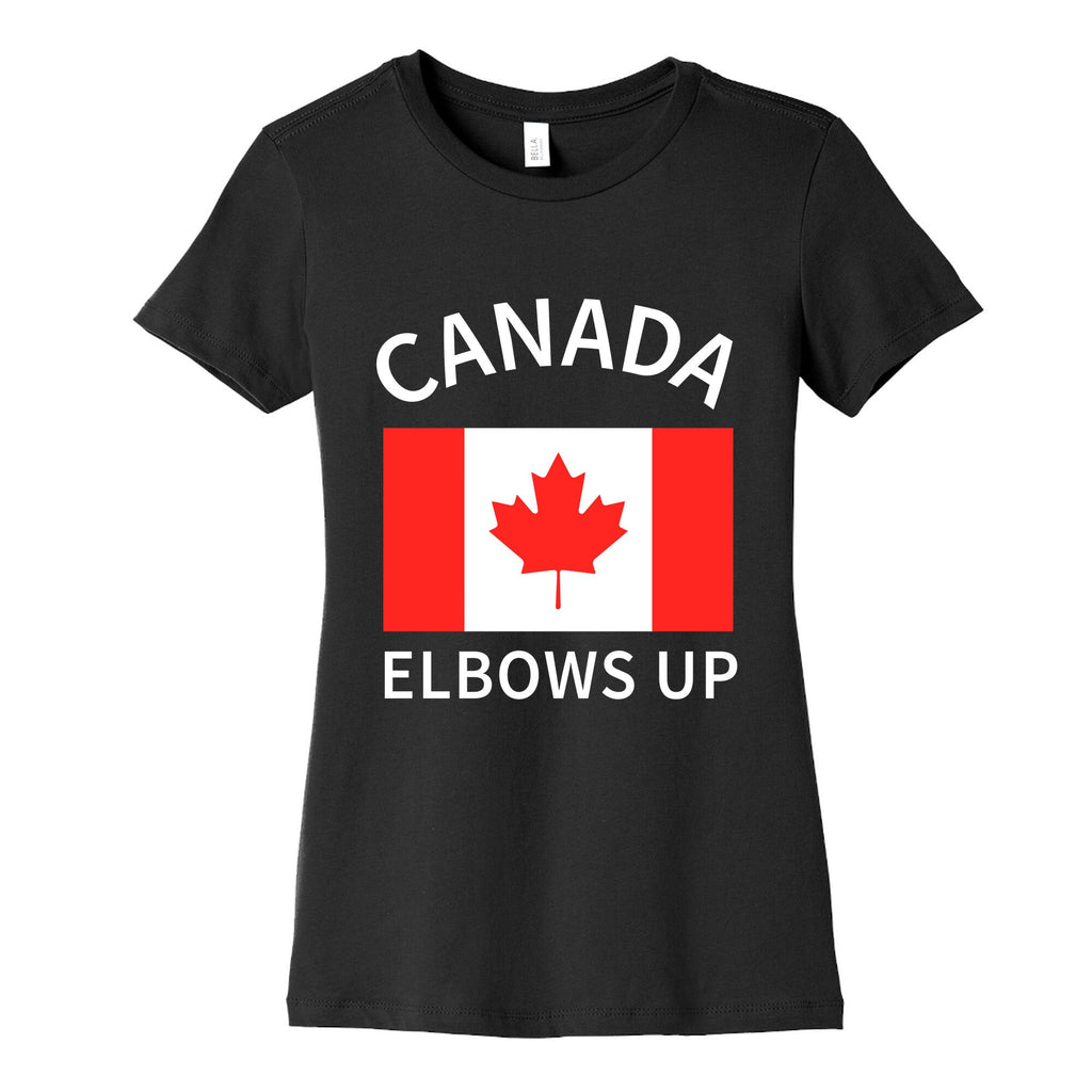 Elbows Up Canada Womens Cotton Tee Hoodie, Sweatshirt | PureTeeCo.com (Image 3)