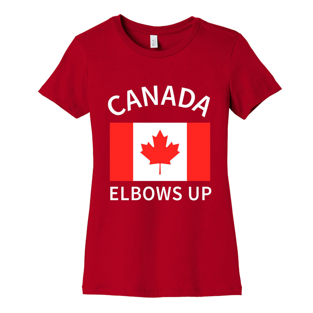 Elbows Up Canada Womens Cotton Tee Hoodie, Sweatshirt | PureTeeCo.com (Image 4)