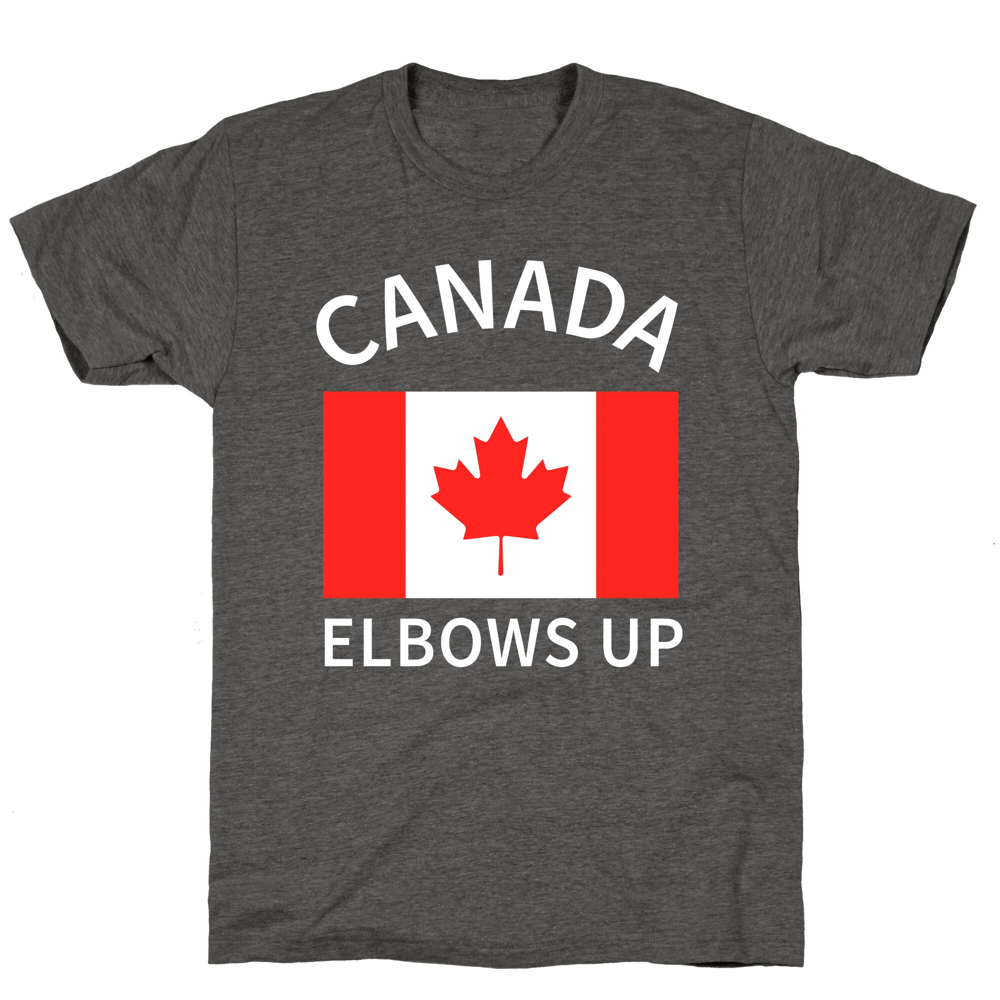 Elbows Up Canada Unisex Triblend Tee Hoodie, Sweatshirt | PureTeeCo.com (Image 2)
