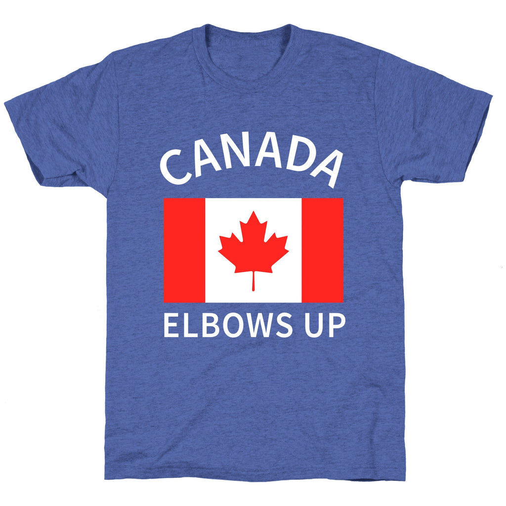 Elbows Up Canada Unisex Triblend Tee Hoodie, Sweatshirt | PureTeeCo.com (Image 3)