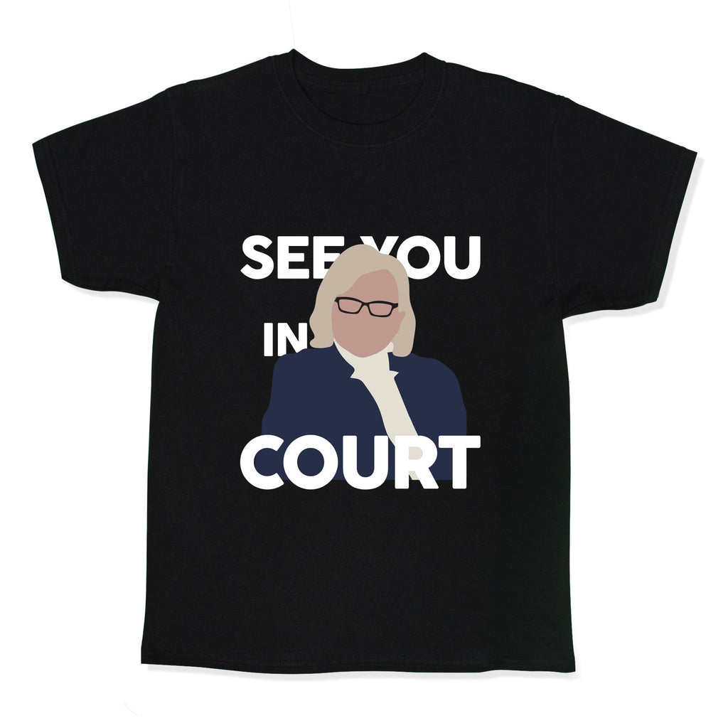 Governor Janet Mills See You In Court  Kids Tee Hoodie, Sweatshirt | PureTeeCo.com (Image 1)