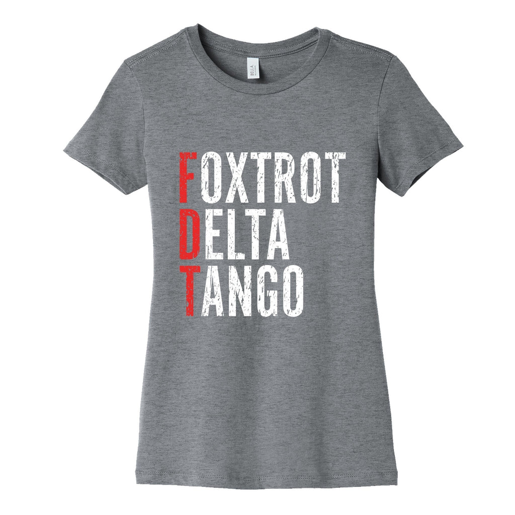 Foxtrot Delta Tango FDT Womens Cotton Tee Hoodie, Sweatshirt | PureTeeCo.com (Image 1)