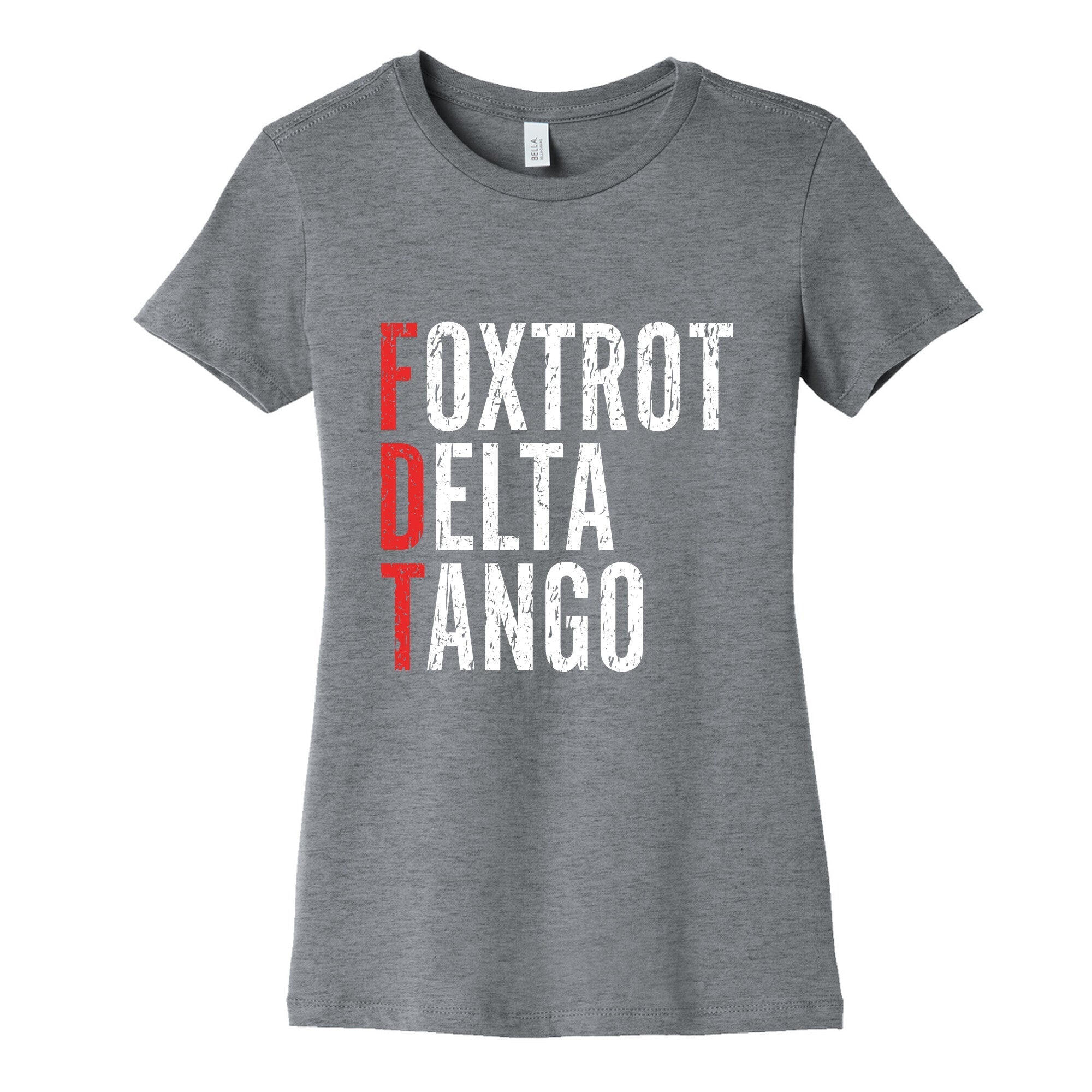 Foxtrot Delta Tango FDT Womens Cotton Tee Hoodie, Sweatshirt | PureTeeCo.com (Image 1)