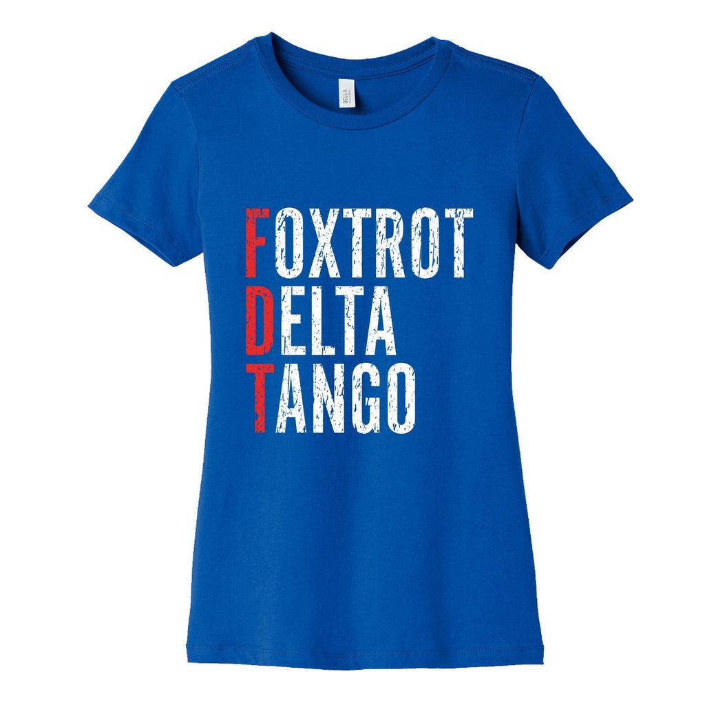 Foxtrot Delta Tango FDT Womens Cotton Tee Hoodie, Sweatshirt | PureTeeCo.com (Image 2)