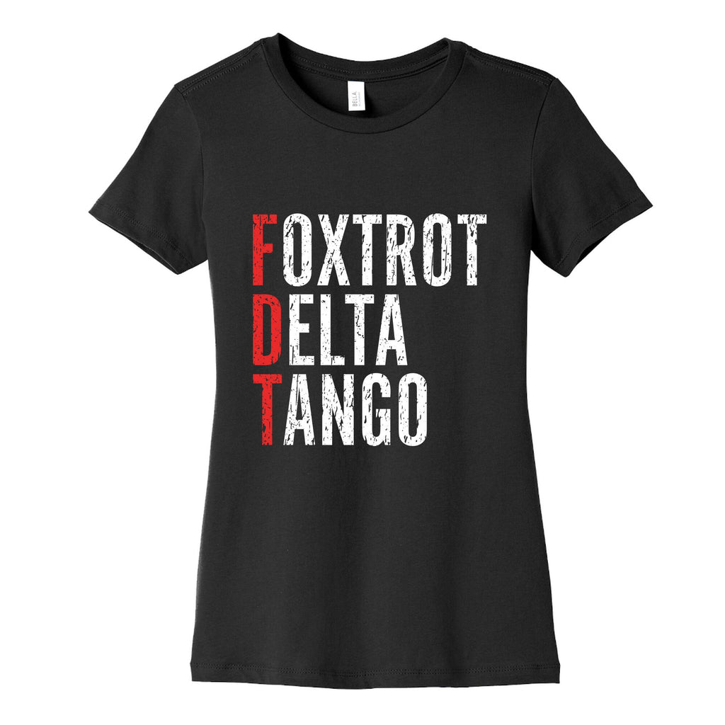 Foxtrot Delta Tango FDT Womens Cotton Tee Hoodie, Sweatshirt | PureTeeCo.com (Image 3)
