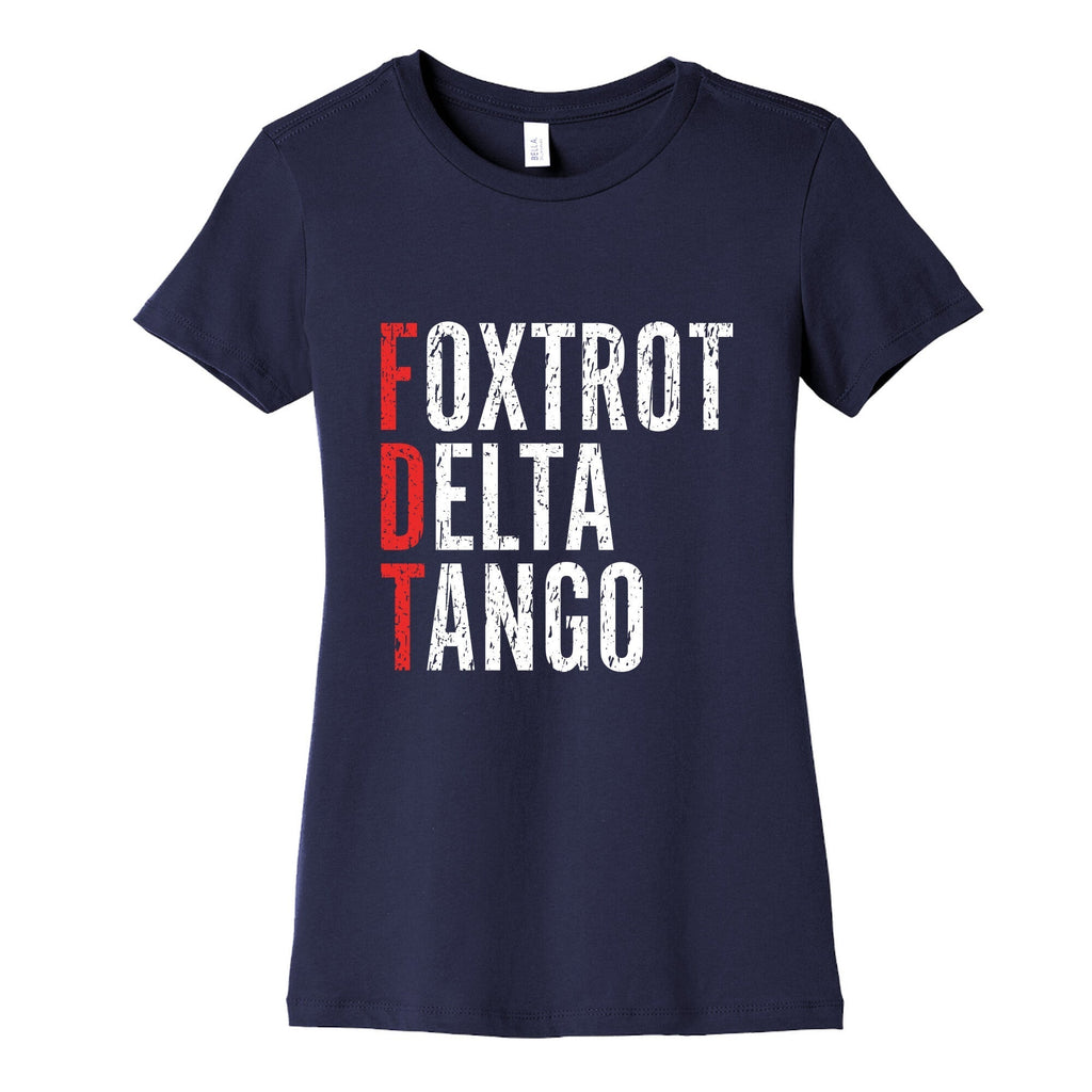 Foxtrot Delta Tango FDT Womens Cotton Tee Hoodie, Sweatshirt | PureTeeCo.com (Image 5)