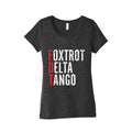 Foxtrot Delta Tango FDT Womens Triblend Tee Hoodie, Sweatshirt | PureTeeCo.com (Image 1)