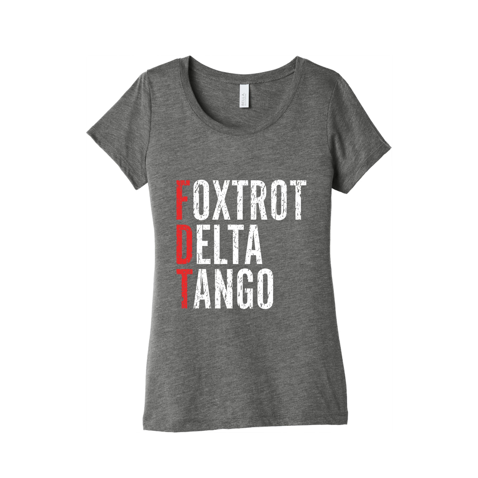 Foxtrot Delta Tango FDT Womens Triblend Tee Hoodie, Sweatshirt | PureTeeCo.com (Image 2)