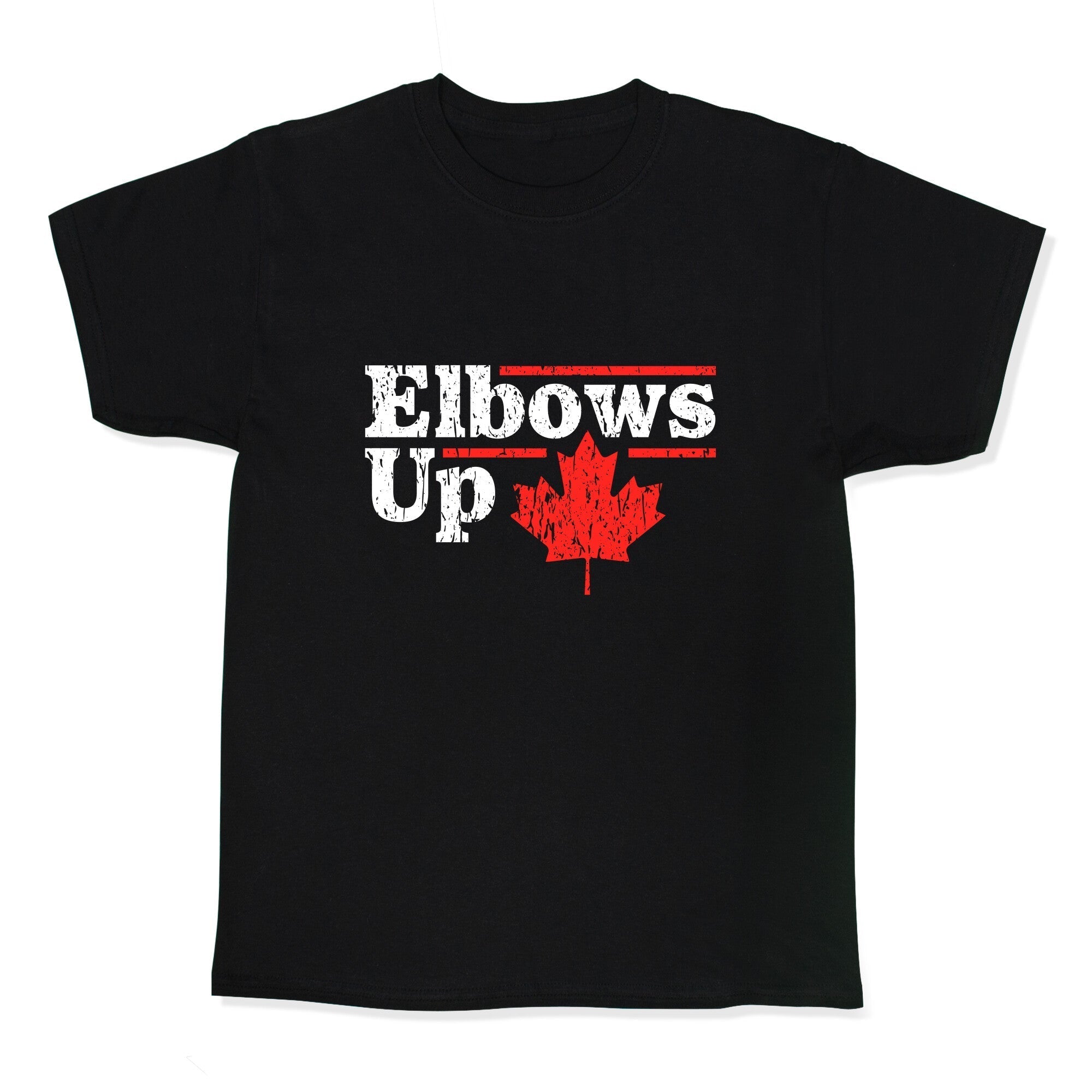 Elbows Up Canada Leaf Kids Tee Hoodie, Sweatshirt | PureTeeCo.com (Image 1)